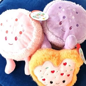 Giggle Scape Colorful Round Plush Toys in Pink Lavender and Yellow